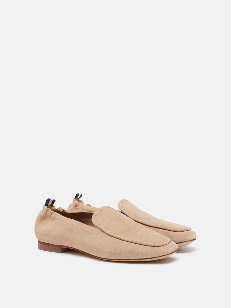 Joules Sloane Narrow Fit Neutral Suede Loafers - Image 2 of 6 Joules Sloane Narrow Fit Neutral Suede Loafers - Image 2 of 6
