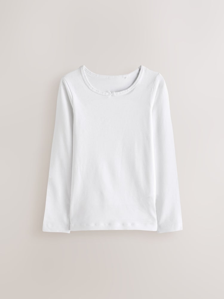 White Long Sleeve Vests 2 Pack (1.5-12yrs) - Image 2 of 6