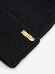 Barbour® International Mallory Pom Knitted Black Beanie Hat - Image 3 of 3