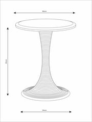 Gold Marble Top Fluted Side Table - Image 3 of 4