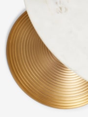 Gold Marble Top Fluted Side Table - Image 4 of 4