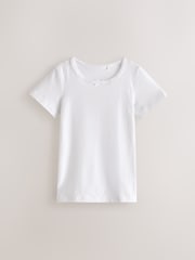 White Short Sleeve Vest Tops 2 Pack (1.5-12yrs) - Image 2 of 4
