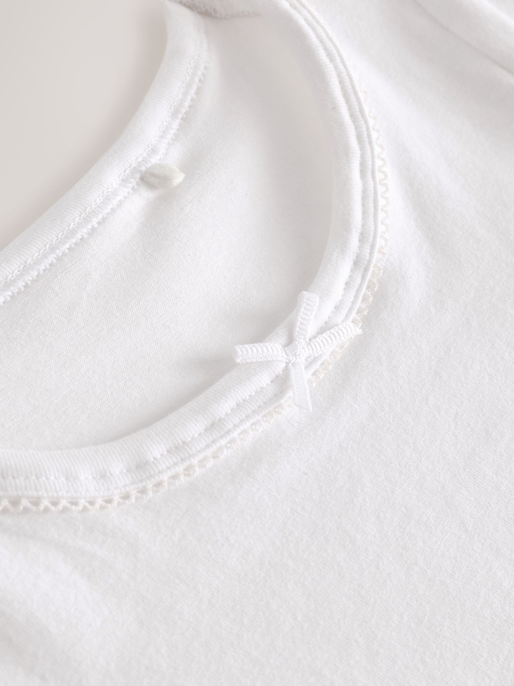 White Short Sleeve Vest Tops 2 Pack (1.5-12yrs) - Image 4 of 4 White Short Sleeve Vest Tops 2 Pack (1.5-12yrs) - Image 4 of 4