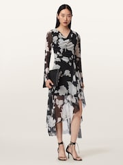 AllSaints Black Loria Dress - Image 1 of 6