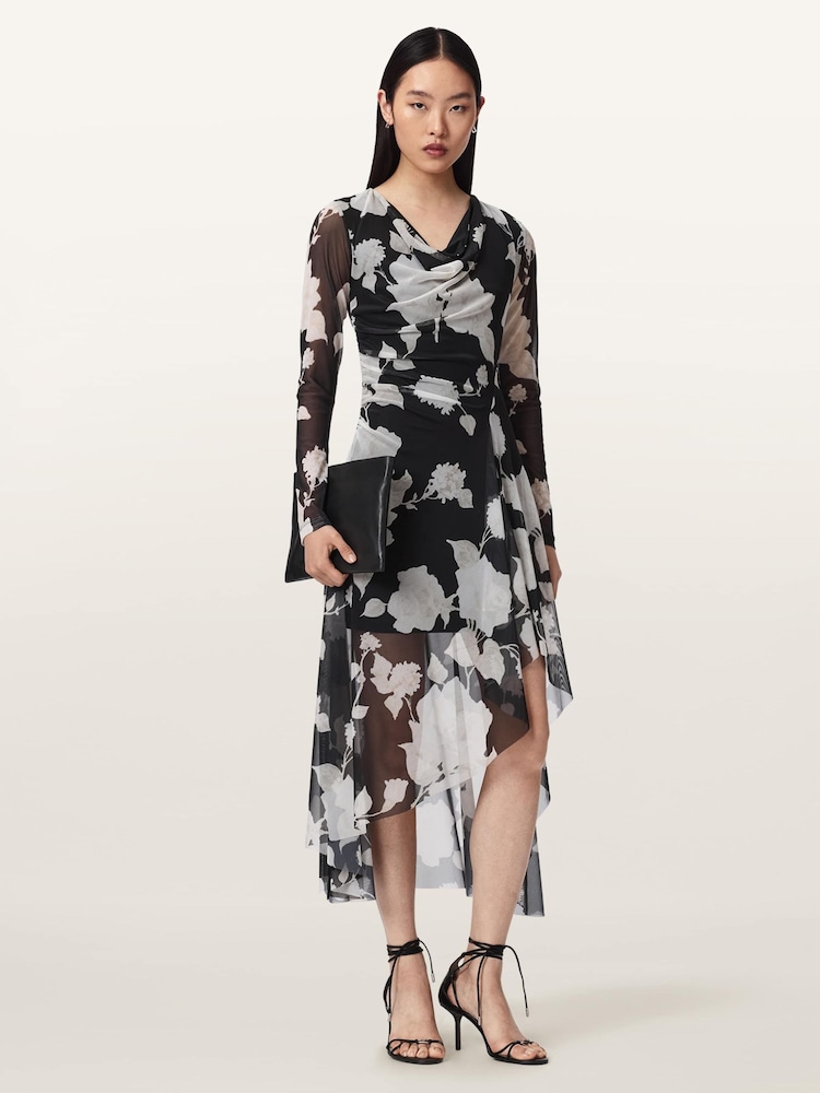 AllSaints Black Loria Dress - Image 1 of 6