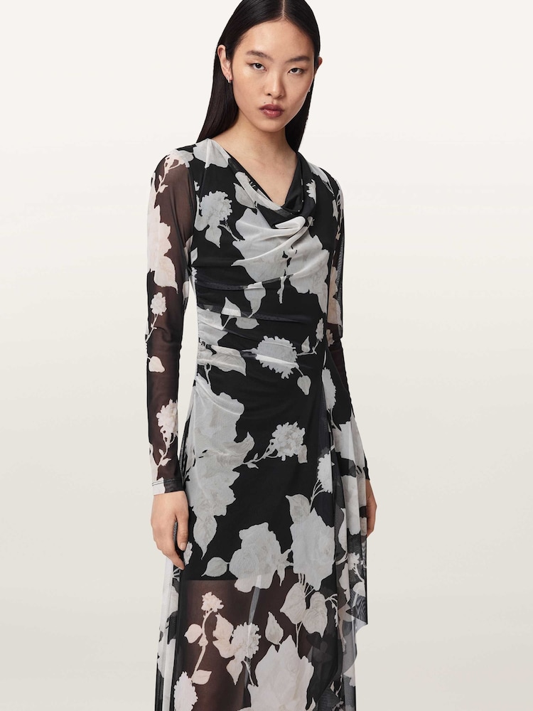 AllSaints Black Loria Dress - Image 2 of 6