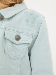 FatFace Green Embroidered Denim Jacket - Image 3 of 5