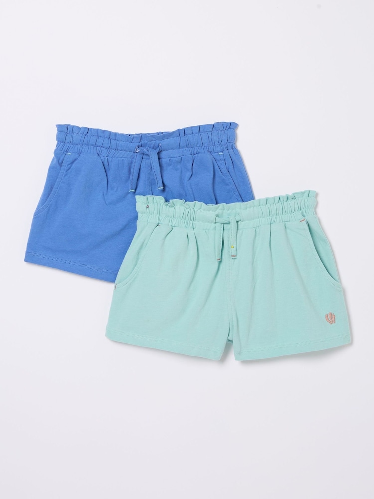 FatFace Blue Jersey Shorts 2 Pack - Image 6 of 6