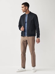Navy Smart Bomber Jacket - Image 2 of 10