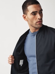 Navy Smart Bomber Jacket - Image 4 of 10