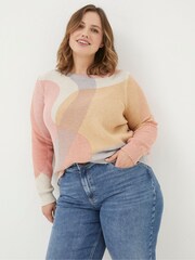 FatFace Leoni Natural Abstract Print Jumper - Image 3 of 5