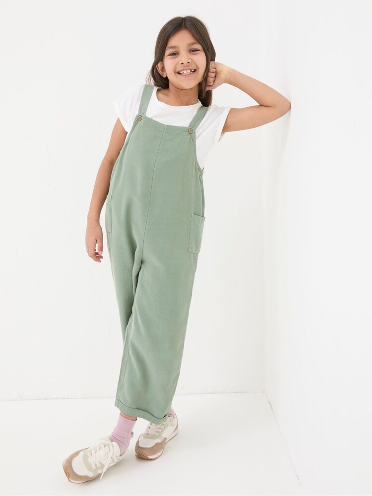 FatFace Green Woven Dungaree Set - Image 1 of 5 FatFace Green Woven Dungaree Set - Image 1 of 5