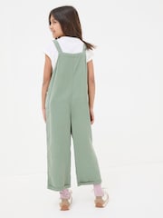 FatFace Green Woven Dungaree Set - Image 2 of 5