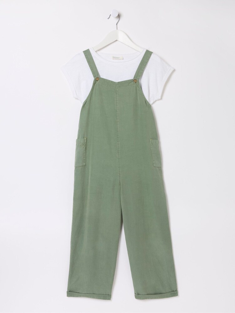 FatFace Green Woven Dungaree Set - Image 5 of 5 FatFace Green Woven Dungaree Set - Image 5 of 5