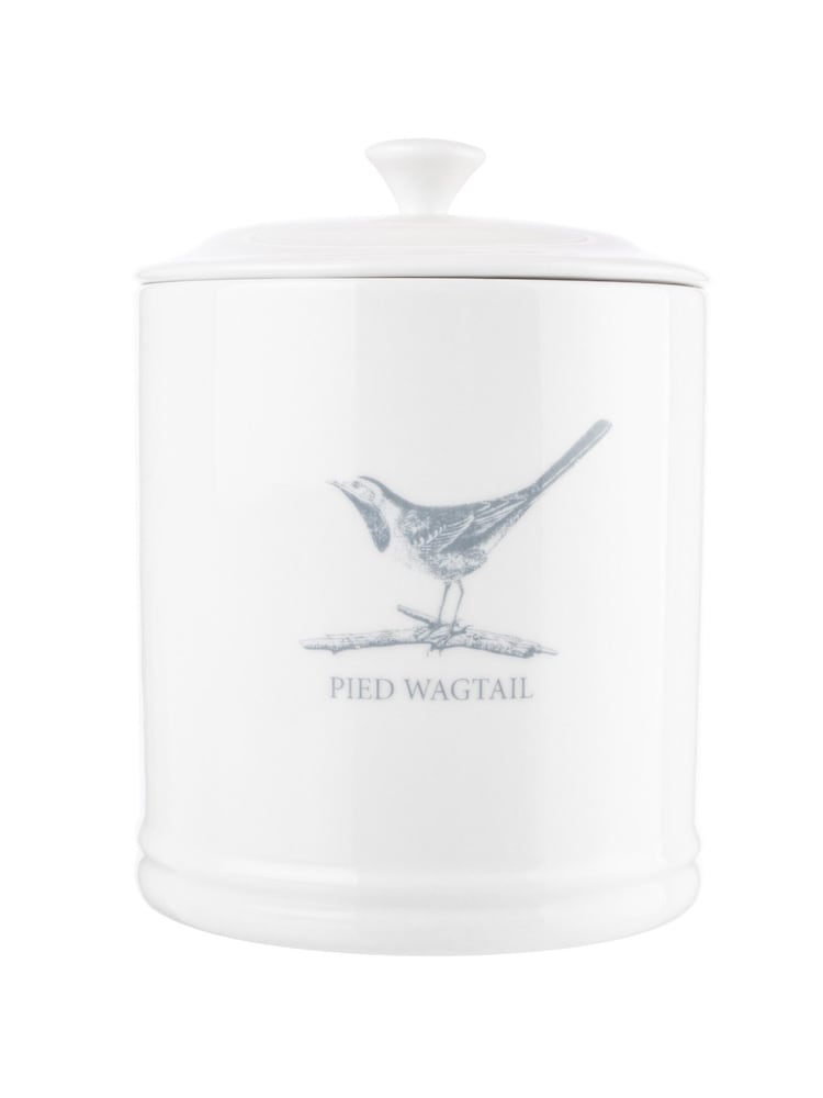 Mary Berry White Garden Pied Wagtail Tea Canister - Image 1 of 4
