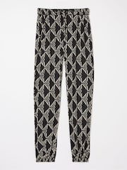 FatFace Lyme Black Mono Geo Trousers - Image 5 of 5
