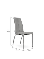 Set of 2 Faux Leather Silver Opus Chrome Leg Dining Chairs - Image 3 of 8