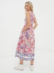 FatFace Multi Bright Paisley Midi Dress - Image 2 of 6
