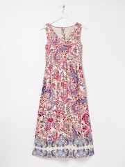 FatFace Multi Bright Paisley Midi Dress - Image 6 of 6