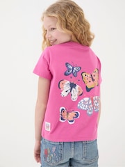 FatFace Pink Butterfly Fact T-Shirt - Image 2 of 6