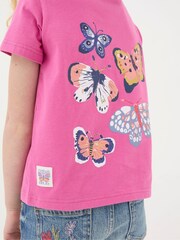 FatFace Pink Butterfly Fact T-Shirt - Image 4 of 6