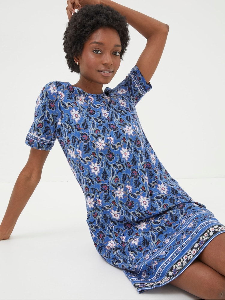 b simone jersey dress Buy FatFace Blue Layered Floral from the Next UK online shop rose gold necklace