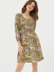 FatFace Green Paisley Jersey Dress - Image 1 of 5