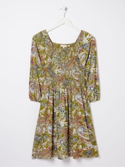 FatFace Green Paisley Jersey Dress - Image 5 of 5