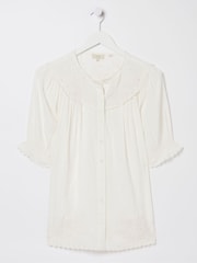 FatFace White Embroidered Blouse - Image 4 of 4