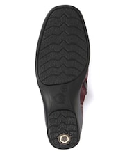 Pavers Burgundy Ladies Dual Zip Leather Ankle Boots - Image 5 of 5