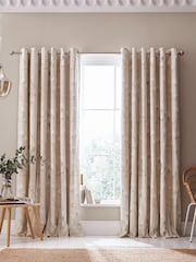 Laura Ashley Magnolia Grove Gefütterte Verdunklungsvorhänge aus 100 % Baumwolle mit Ösen - Bild 1 von 2