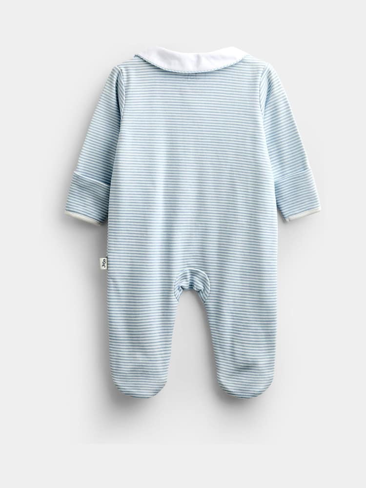JoJo Maman Bébé Blue Peter Rabbit London Striped Footed Sleepsuit - Image 2 of 4 JoJo Maman Bébé Blue Peter Rabbit London Striped Footed Sleepsuit - Image 2 of 4