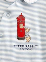 JoJo Maman Bébé Blue Peter Rabbit London Striped Footed Sleepsuit - Image 3 of 4