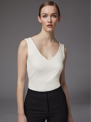 LK Bennett Cream Athena Viscose Vest Top - Image 3 of 4