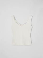 LK Bennett Cream Athena Viscose Vest Top - Image 4 of 4