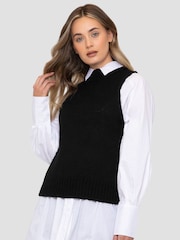 Threadbare Black Crew Neck Jumper Tank Top - Image 1 of 5