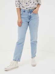 FatFace Ludlow Blue Boyfriend Jeans - Image 1 of 5