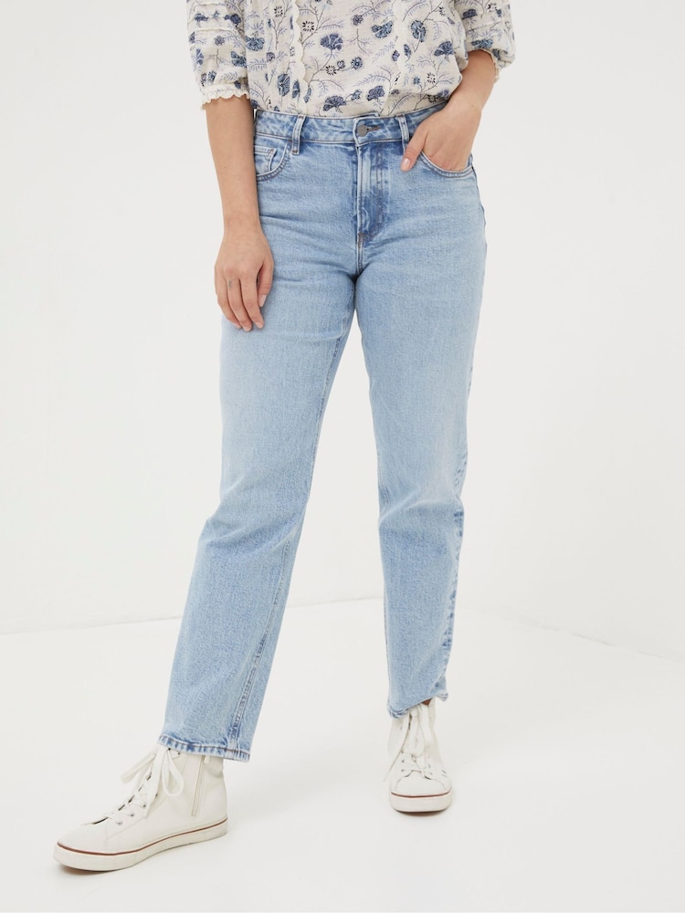 FatFace Ludlow Blue Boyfriend Jeans - Image 1 of 5