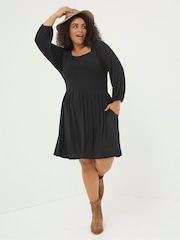 FatFace Black Adeline Jersey Dress - Image 3 of 5