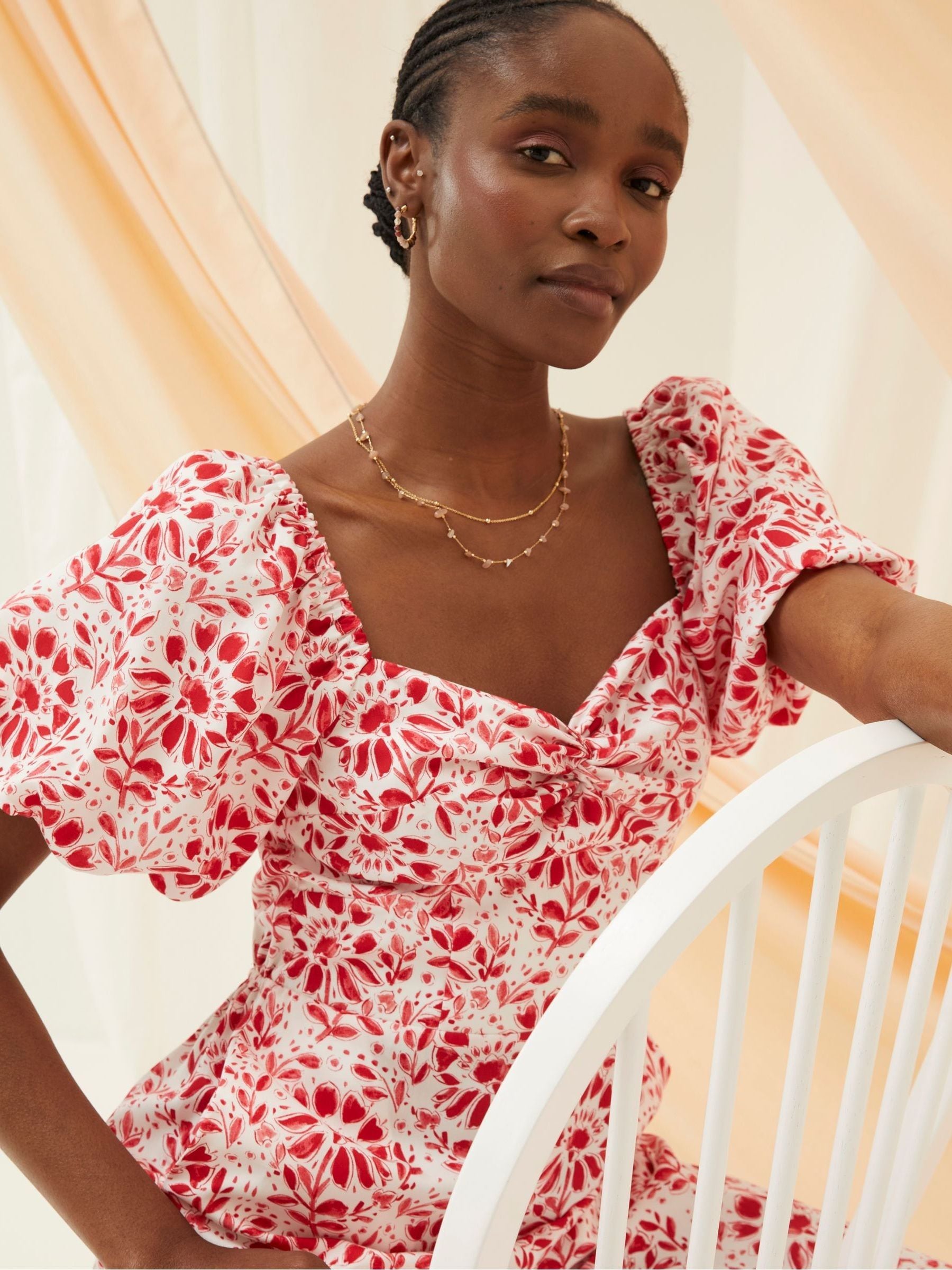 Buy FatFace Rose Red/White Floral Tile Jumpsuit from the Next UK 
