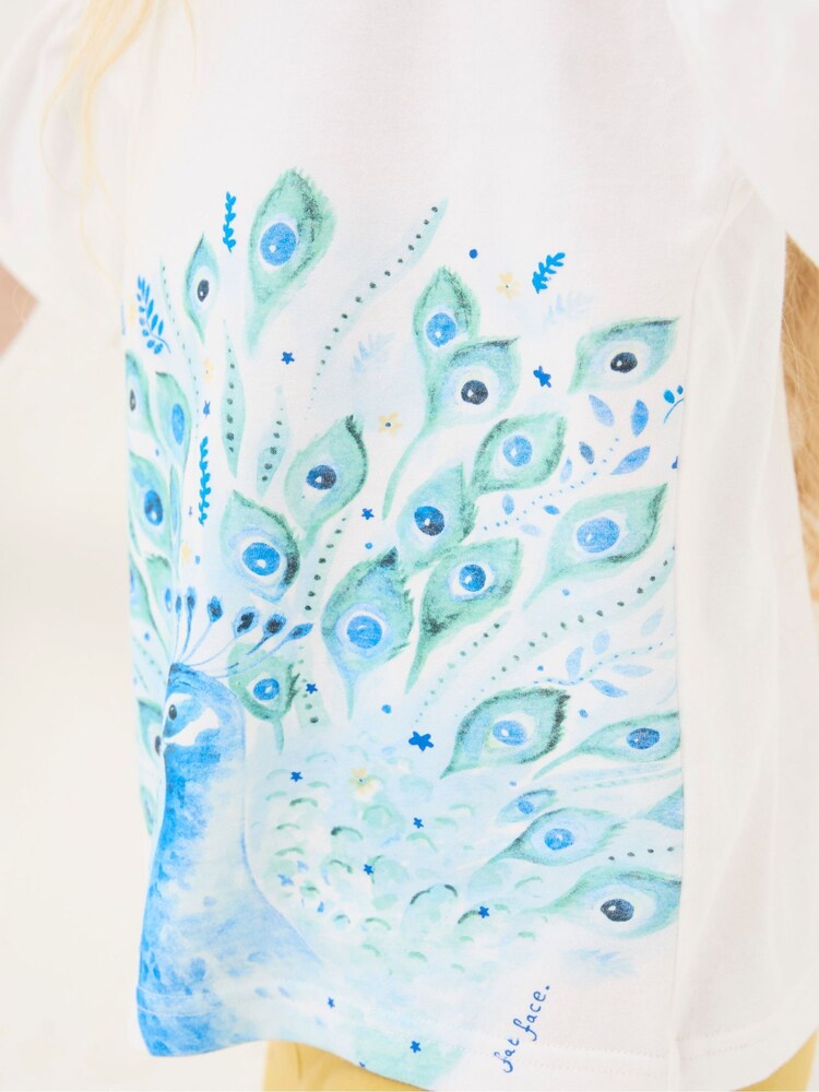 FatFace White Peacock Graphic T-Shirt - Image 5 of 5 FatFace White Peacock Graphic T-Shirt - Image 5 of 5