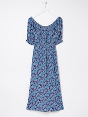 FatFace Purple Ink Floral Midi Dress - Image 6 of 6