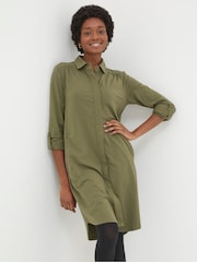 FatFace Green Jersey Shirt Tunic Dress - Image 1 of 5