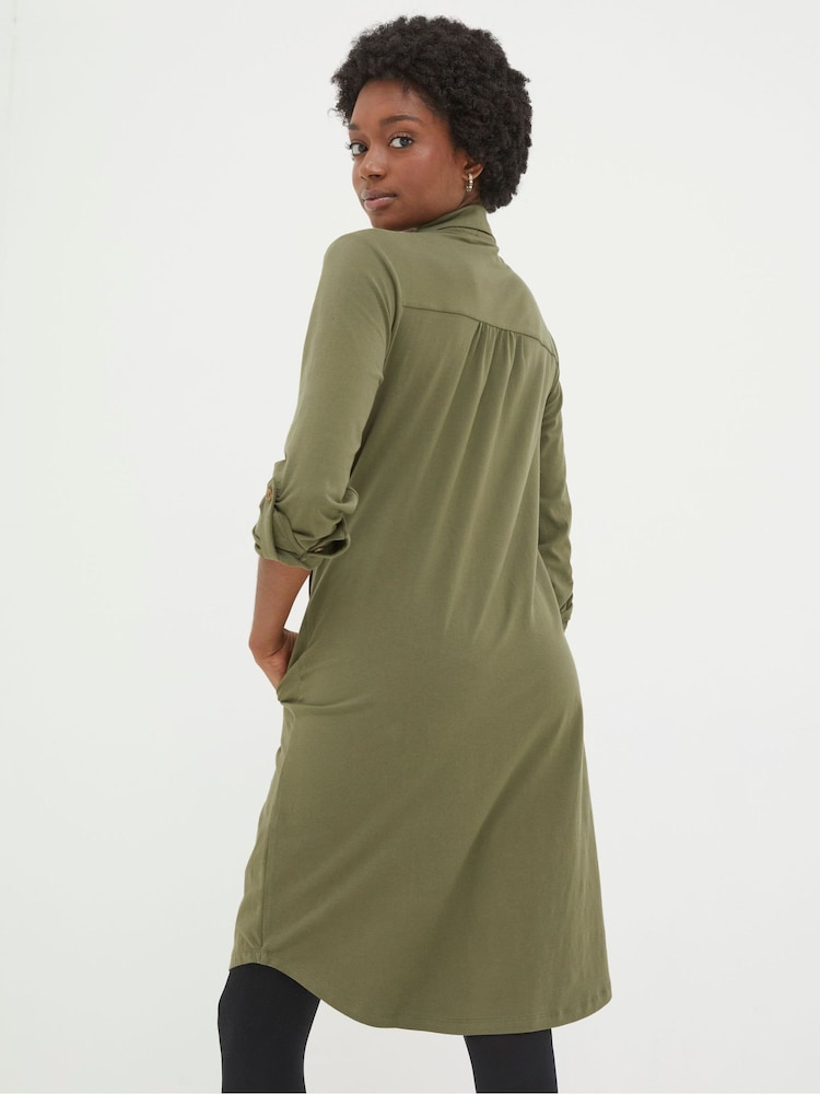 FatFace Green Jersey Shirt Tunic Dress - Image 2 of 5
