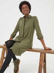 FatFace Green Jersey Shirt Tunic Dress - Image 3 of 5