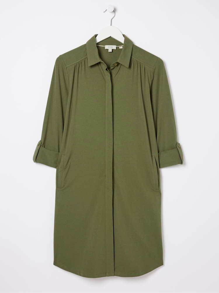 FatFace Green Jersey Shirt Tunic Dress - Image 5 of 5