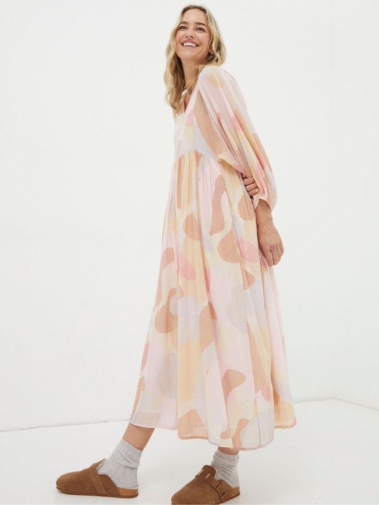 FatFace Printed Abstract Midi Dress - Bild 1 von 6 FatFace Printed Abstract Midi Dress - Bild 1 von 6