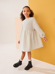 Cream Textured Jumper Dress (3-16yrs) - Image 2 of 7