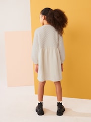 Cream Textured Jumper Dress (3-16yrs) - Image 3 of 7