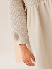 Cream Textured Jumper Dress (3-16yrs) - Image 4 of 7